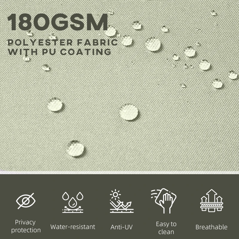 Outsunny 236" x 63" Outdoor Privacy Wall, Double Retractable Side Awning, Patio Screen for Garden, Balcony, Backyard, Cream White