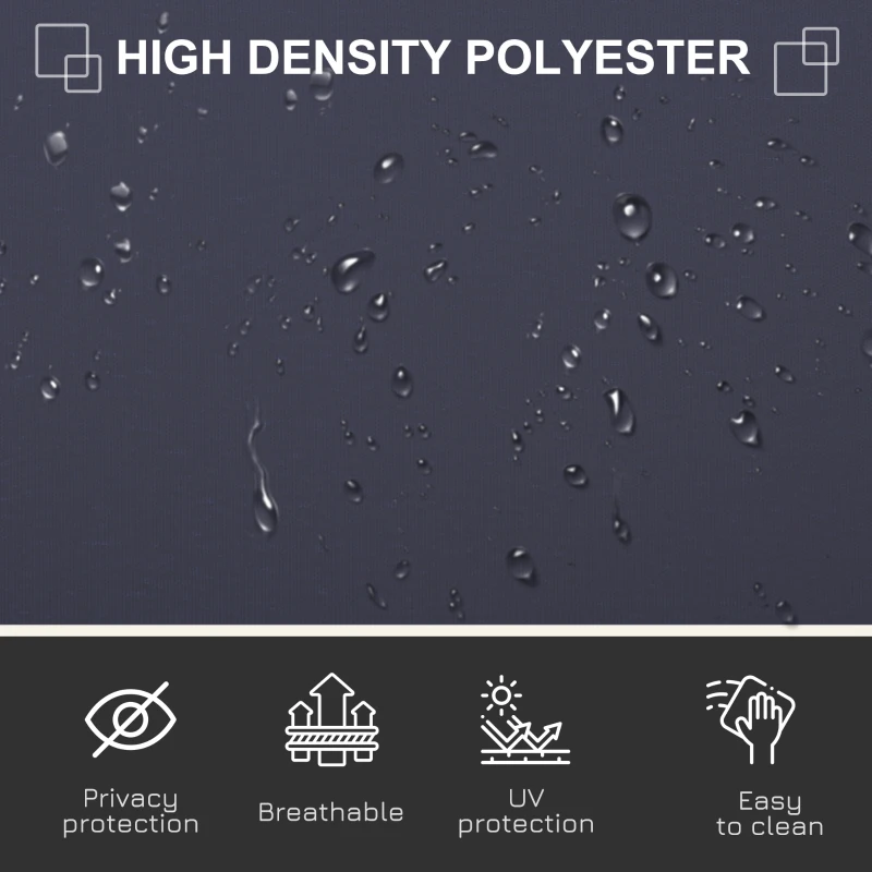 Outsunny 118" x 63" Outdoor Folding Privacy Screen Retractable Side Awning Patio with Resistance to UV Rays and Wind Dark Blue