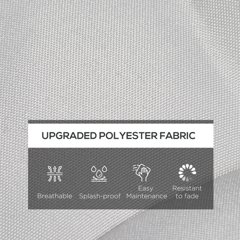 Outsunny 6-Piece Seat Cushion Pillows Replacement, Button Tufted Patio Chair Cushions Set with Ties, Light Grey