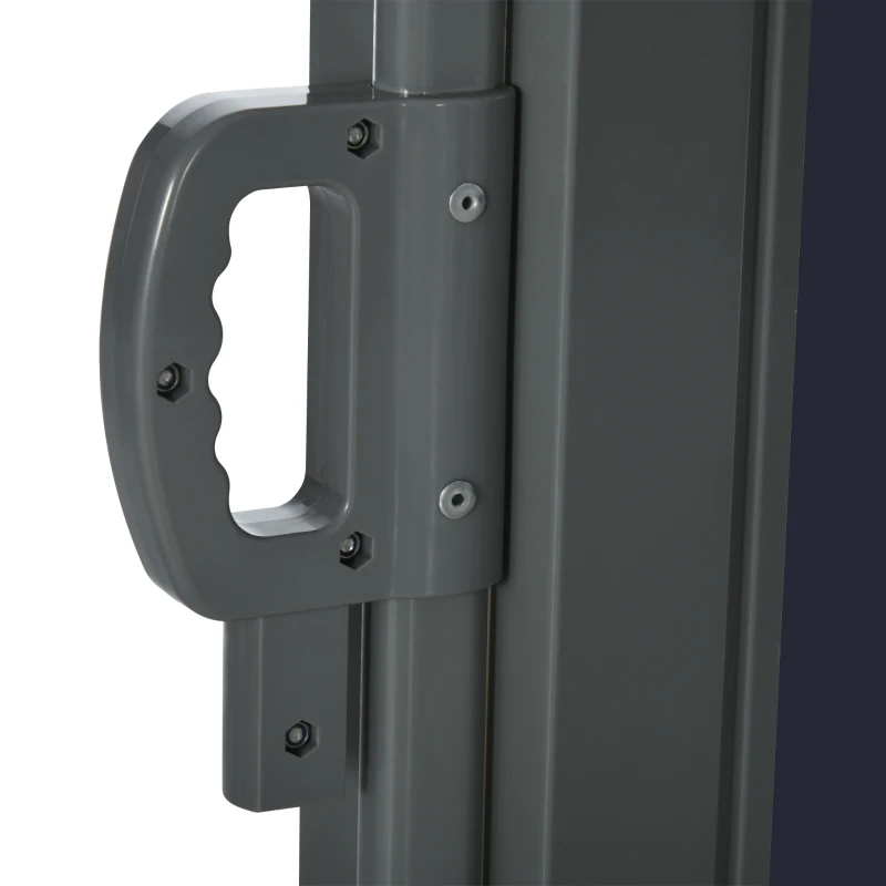 Outsunny 118" x 63" Outdoor Folding Privacy Screen Retractable Side Awning Patio with Resistance to UV Rays and Wind Dark Blue