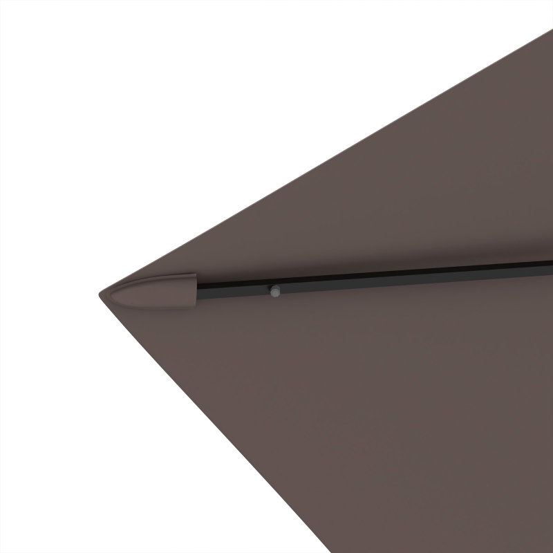 Outsunny 9' x 7' Outdoor Patio Solar Umbrella with Crank, Solar LED Lights, Tilting, Push-Button for Deck, Pool and Lawn, Tan