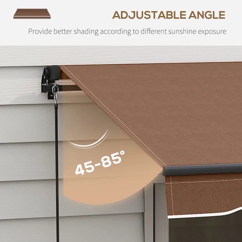 Outsunny 16' x 10' Retractable Awning, 280gsm UV Resistant Sunshade Shelter for Deck, Balcony, Yard, Brown(m-5)