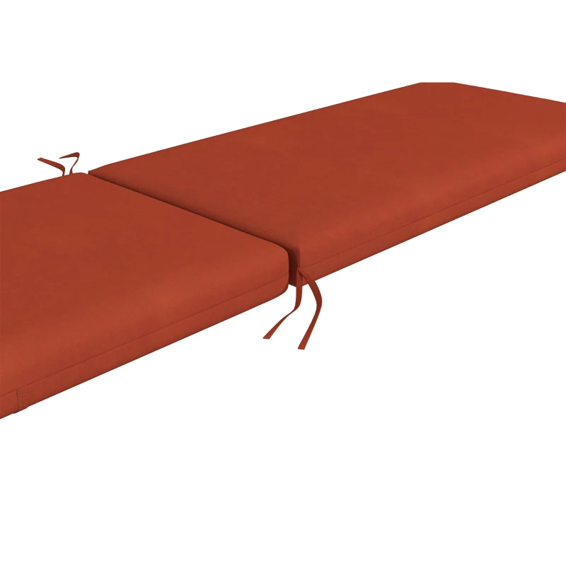 Outsunny 2-Piece Back and Seat Cushion Pillows Replacement, Patio Chair Cushions Set with Ties for Indoor Outdoor, Rust Red