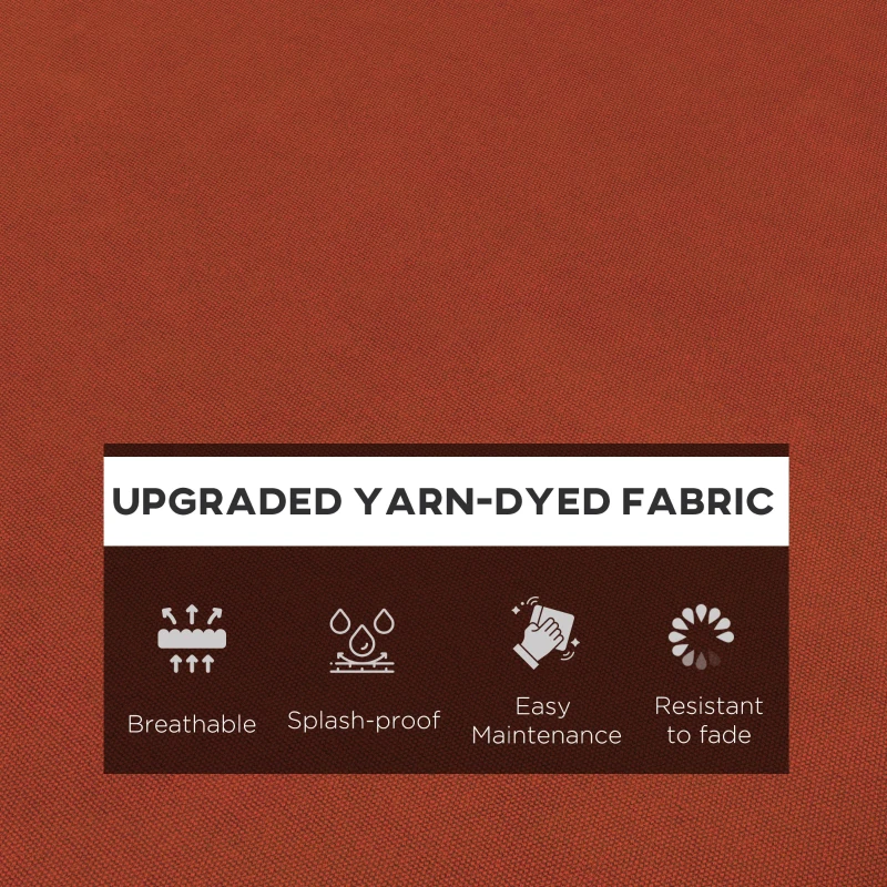 Outsunny 2-Piece Back and Seat Cushion Pillows Replacement, Patio Chair Cushions Set with Ties for Indoor Outdoor, Rust Red