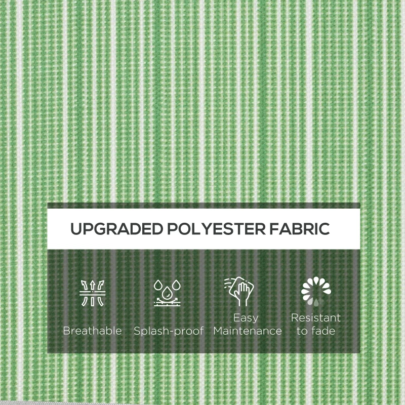 Outsunny 2-Piece Seat Cushion Replacement, Outdoor Patio Chair Cushions Set with Ties, Button Tufted, Green