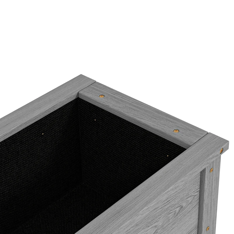 Outsunny Elevated Planter Box with Storage Shelf for Flowers, Vegetables, and Herbs, 36" x 16" x 32", Grey