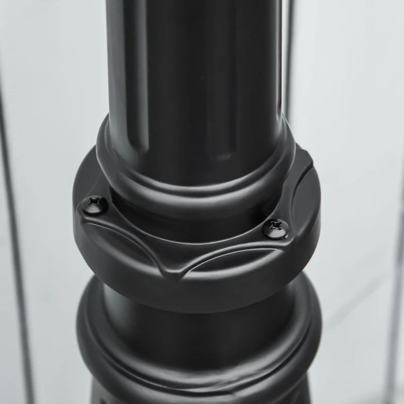 Outsunny 92" Solar Lamp Post Light Outdoor Street Lamp, Motion Activated Sensor PIR, Adjustable Brightness for Backyard, Black