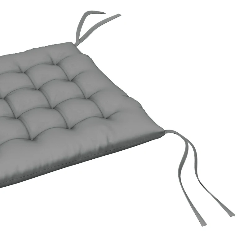 Outsunny 6-Piece Seat Cushion Pillows Replacement, Button Tufted Patio Chair Cushions Set with Ties, Charcoal Grey