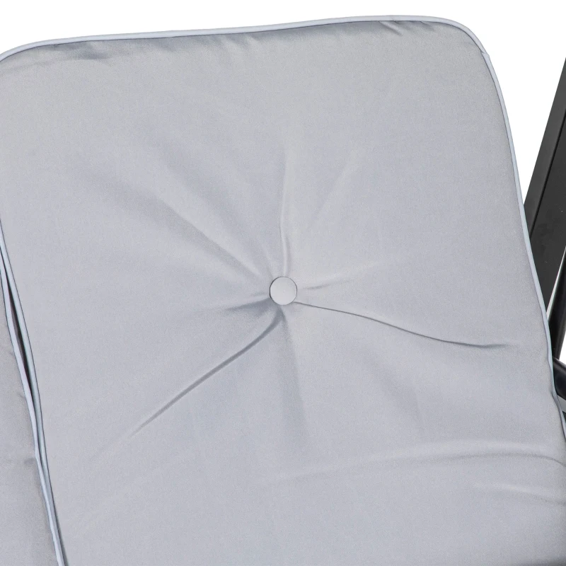 Outsunny 2-Seater Outdoor Porch Swing with Adjustable Canopy, Patio Swing Chair for Garden, Poolside, Backyard, Grey