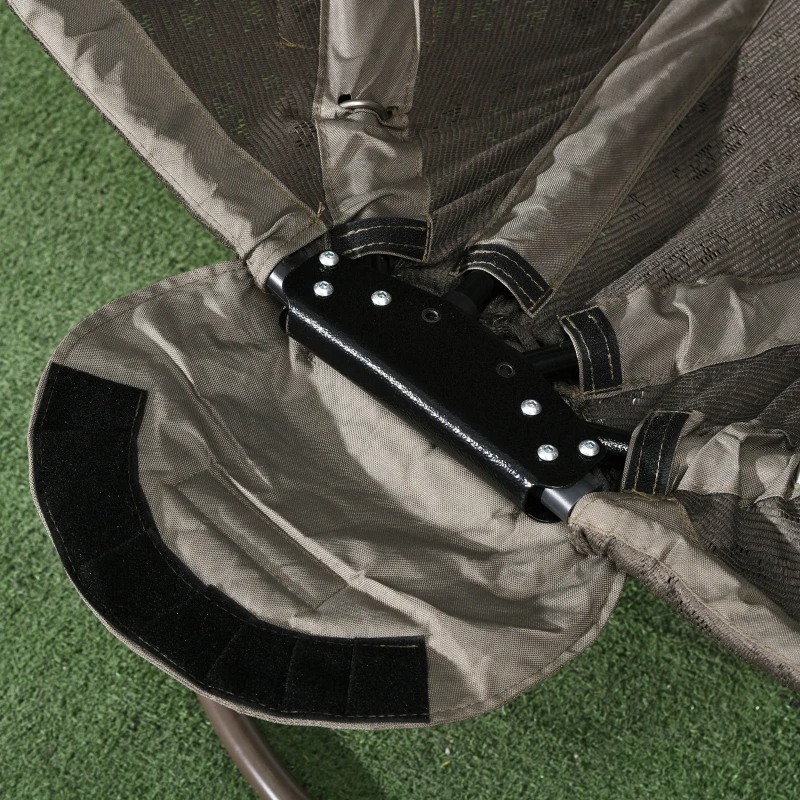 Outsunny Patio Egg Chair with Swivel Base, Foldable Basket Chair with Large Seat Cushion, Cup Holder for Indoor, Outdoor, Sand