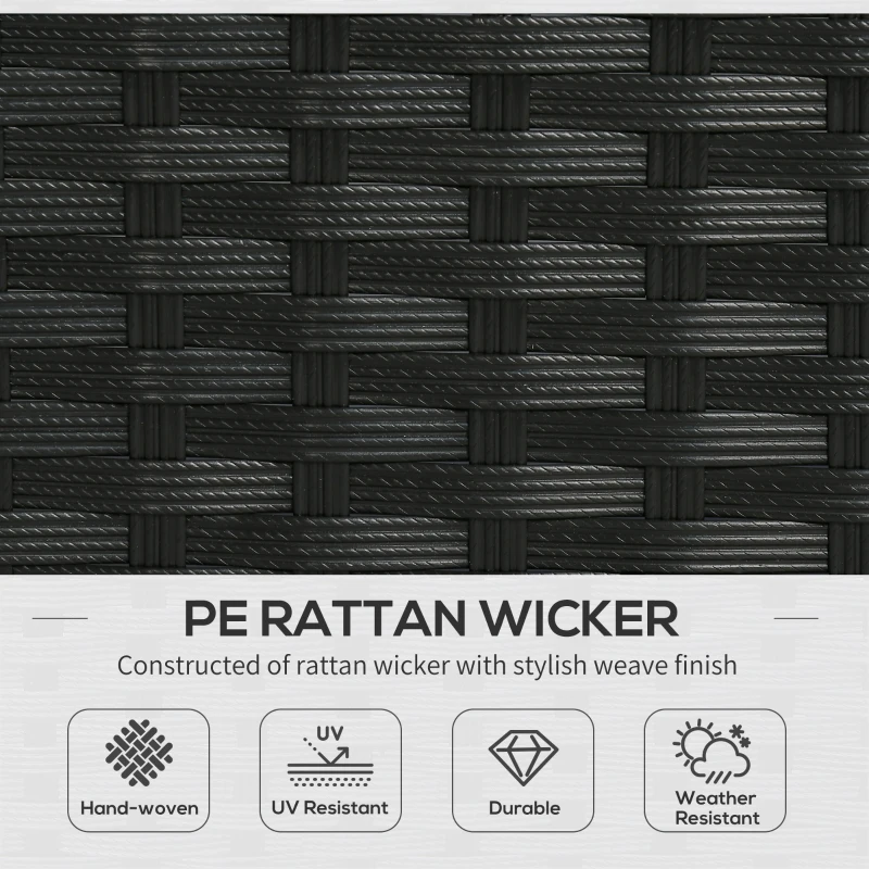 Outsunny Outdoor Rattan Wicker Patio Furniture Sofa Set with Retractable Canopy Pergola for Deck, Pool, Garden, Turquoise