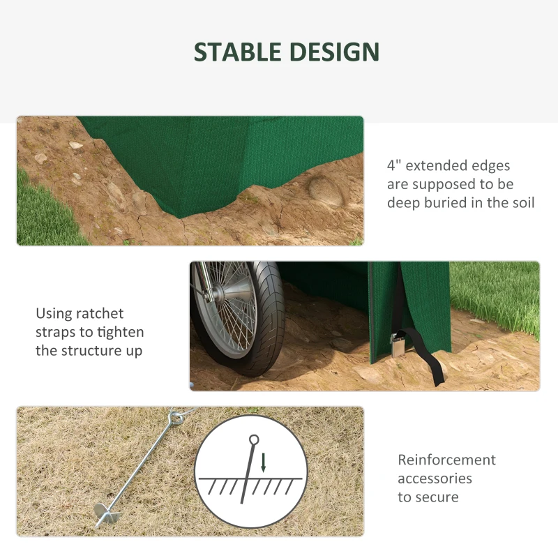 Outsunny 8' x 6' Carport with Sidewalls and Roll-up Door, Outdoor Storage Shelter for Motorcycle and Car, Green