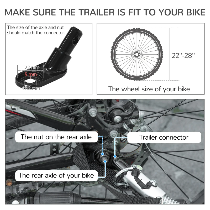 Aosom 2 in 1 Bike Trailer with Aluminum Frame, Quick Release Wheels, Safety Leash, Anti-Slip Mat for Medium Dogs, Red