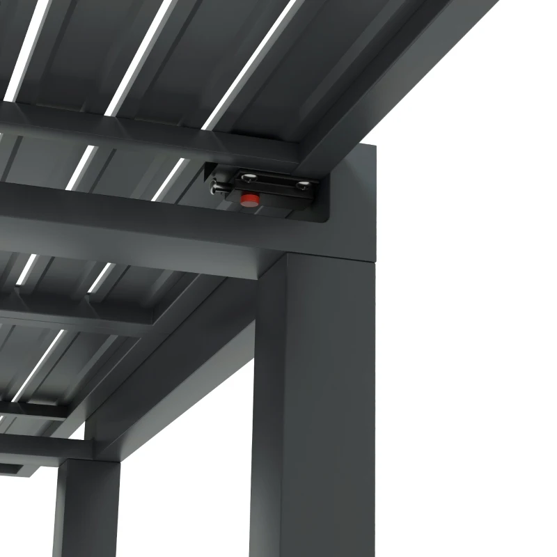 Outsunny Expandable Patio Table, Outdoor Dining Table for 4-6 with Aluminum Frame for Garden, Lawn, Balcony Terrace, Gray