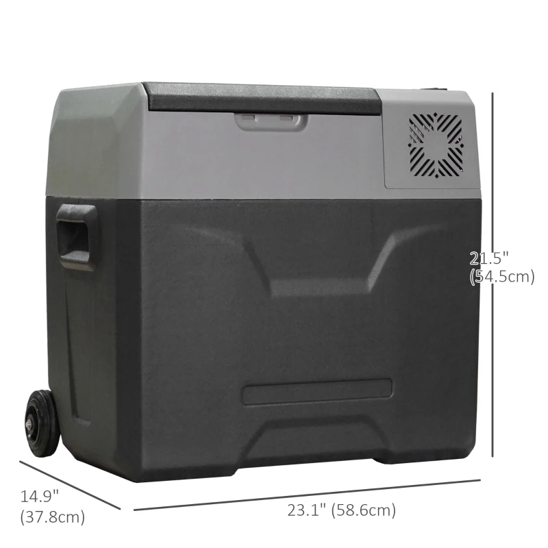 Outsunny 50 Liter Car Refrigerator Portable Freezer 12/24V Electric Cooler Box for Camping, Travel, Picnic, Down to -20℃
