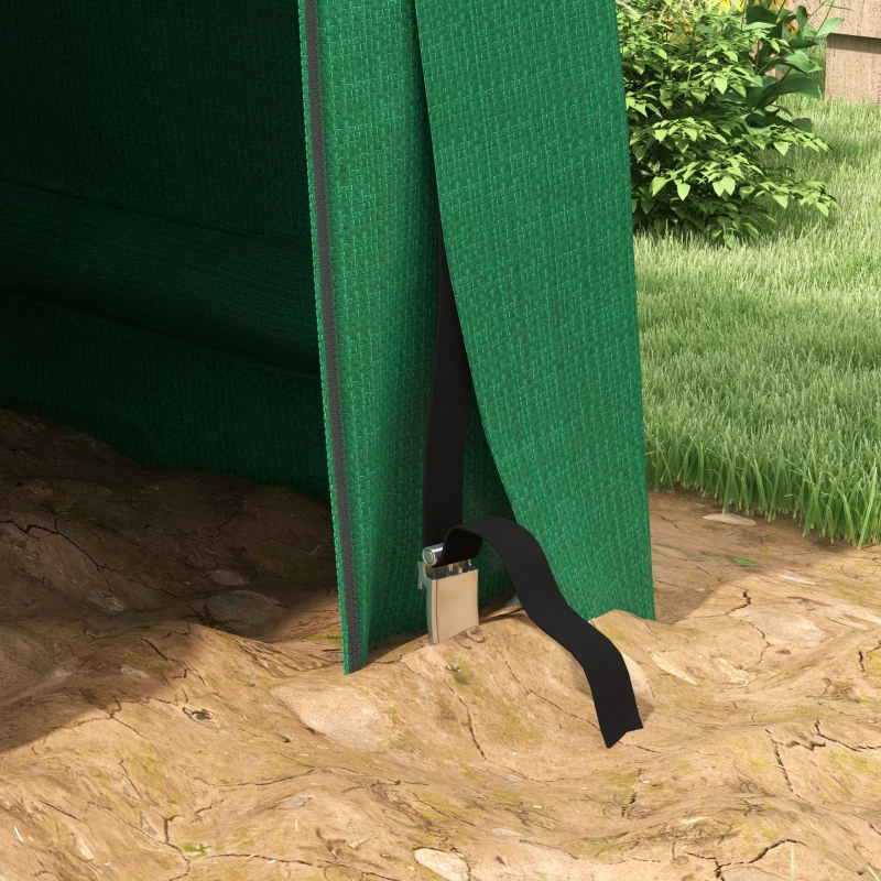 Outsunny 8' x 6' Carport with Sidewalls and Roll-up Door, Outdoor Storage Shelter for Motorcycle and Car, Green