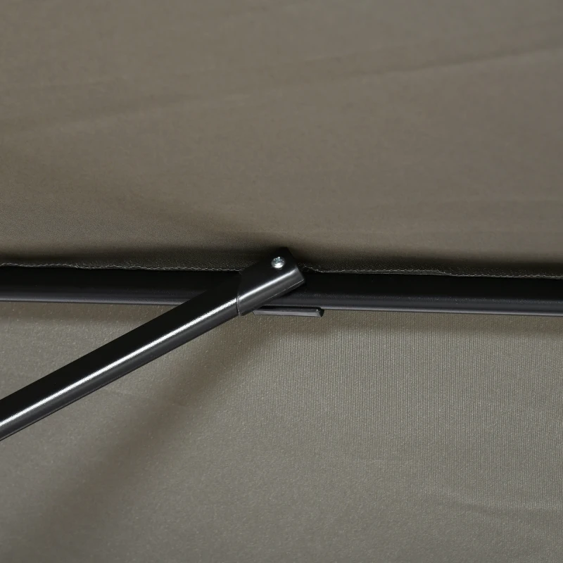 Outsunny 8' x 8' Square Patio Hanging Offset Umbrella with 360° Rotation, Aluminum Outdoor Cantilever Market Parasol, Light Grey