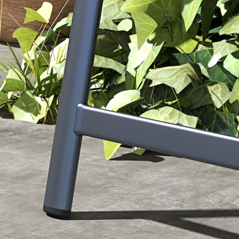 Outsunny 2-seater Folding Patio Camping Chair, Aluminum Frame Sports Chair with Armrest, Mesh Fabric Seat for Lawn