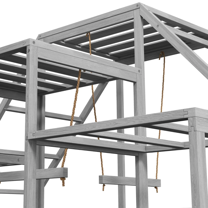 PawHut Chicken Roost Toys for Chickens Hens, Coop Accessories with Wood Stand, Ladder Platforms, for 10-15 Chickens