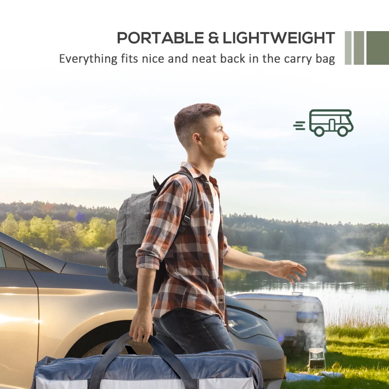 Outsunny SUV Awning Tailgate Tent, Portable Rooftop Car Awning, for Truck, RV, Van, Trailer and Overlanding Camping