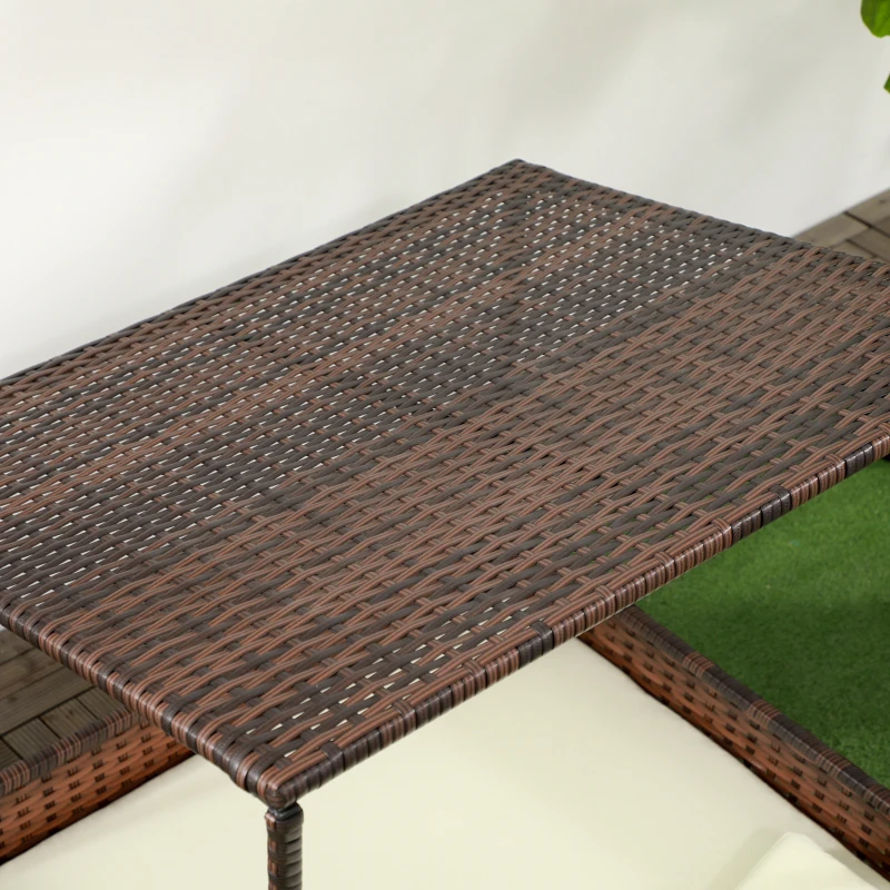 PawHut Outdoor Dog Bed, Extendable Wicker Dog Bed with Roof, Soft Cushion for Small and Medium Dogs, Mixed-Brown
