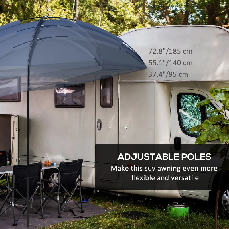 Outsunny SUV Awning Tailgate Tent, Portable Rooftop Car Awning, for Truck, RV, Van, Trailer and Overlanding Camping