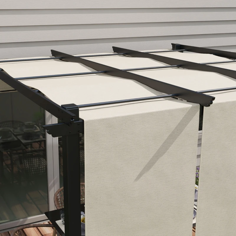 Outsunny 10' x 10' Metal Pergola, Outdoor Pergola with Retractable Canopy, for Garden, Patio, Backyard, Deck
