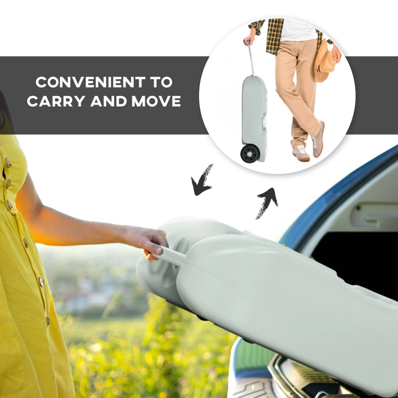 Outsunny 10.6 Gallon Portable RV Water Tank, Black or Grey Water Storage Tank, with Filling Ports, Handles and Wheels