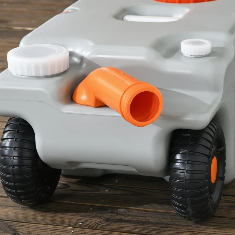 Outsunny 19.8 Gallon Portable RV Water Tank, Waste Water Storage Tank, with Rotating Drain Spout, Level Indicator and 3 Wheels