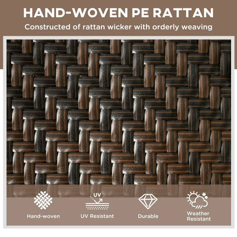 Outsunny Outdoor Rattan Wicker Patio Lounger Chair Sun Lounger w/ 5-Position Backrest and Wheels for Garden, Poolside, Brown