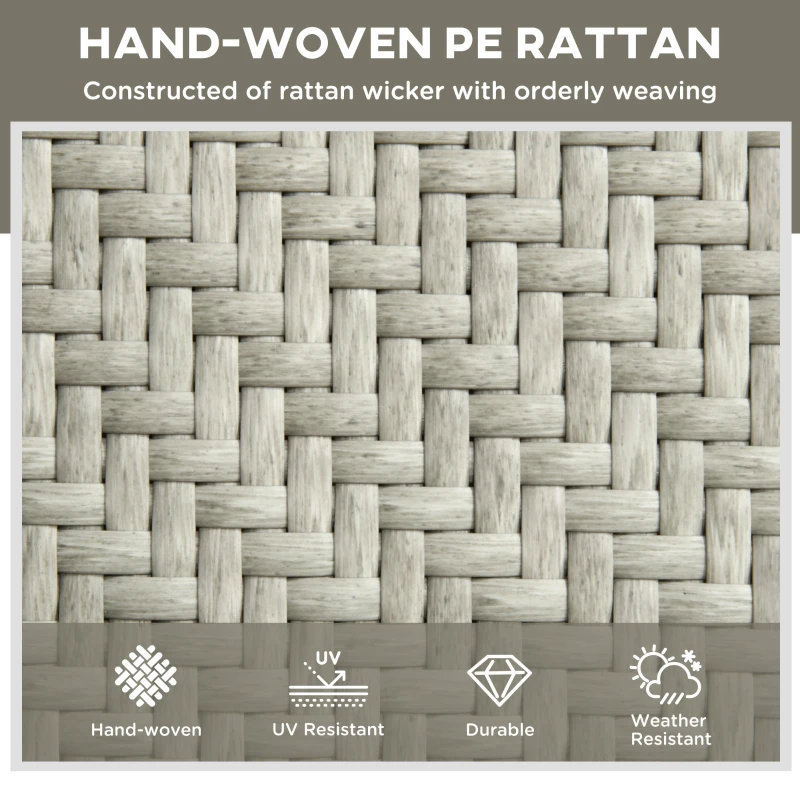 Outsunny Outdoor Rattan Wicker Patio Lounger Chair Sun Lounger w/ 5-Position Backrest and Wheels for Garden, Poolside, Grey