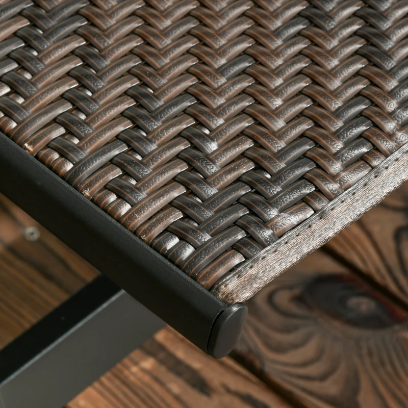 Outsunny Outdoor Rattan Wicker Patio Lounger Chair Sun Lounger w/ 5-Position Backrest and Wheels for Garden, Poolside, Brown