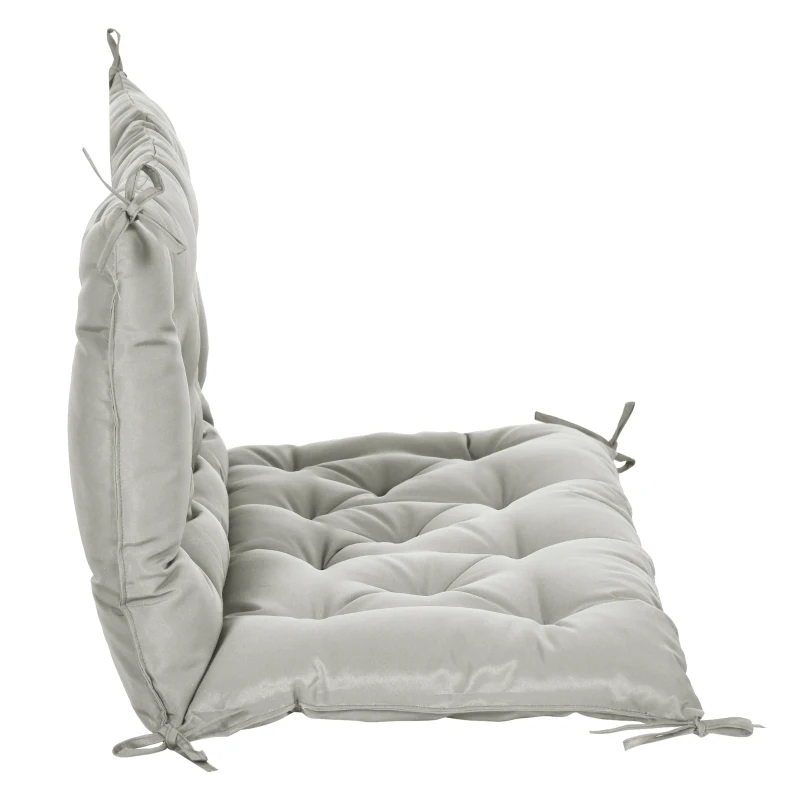 Outsunny 2-Seater Garden Bench Cushion Swing Chair Mat Replacement with Backrest, for Indoor and Outdoor, 39.4"x38.6", Grey