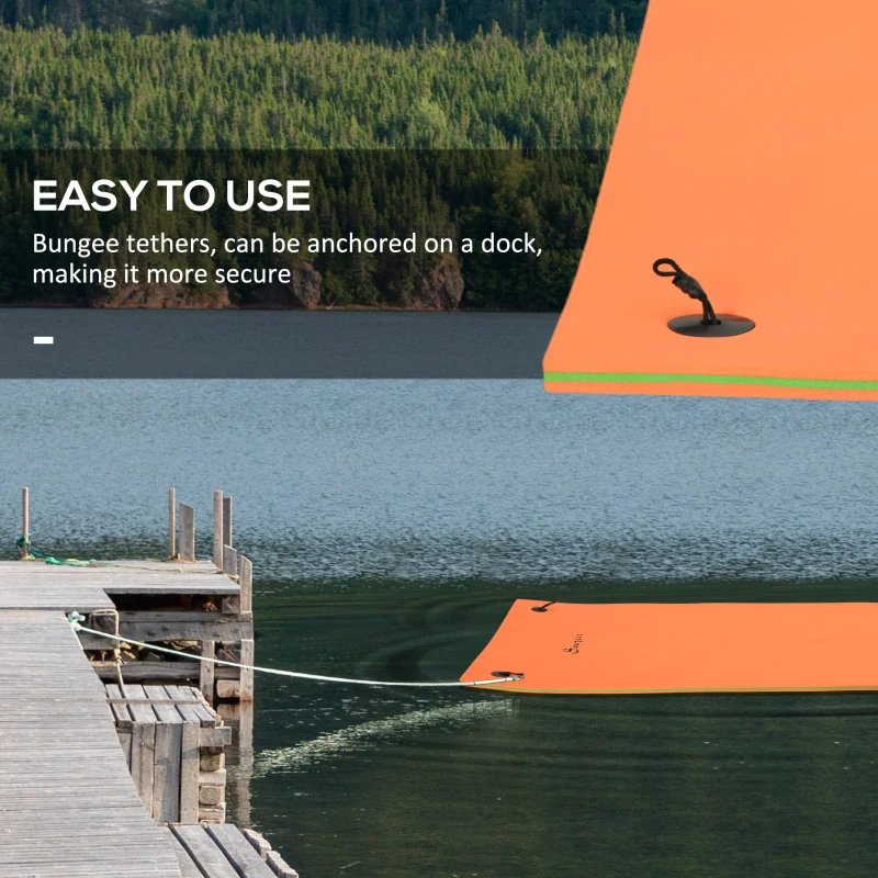 Soozier 10' x 5' Roll-Up Pool Float Pad Water Floating Mat for Lake, Ocean, Pool Playing, Relaxing & Recreation, Orange