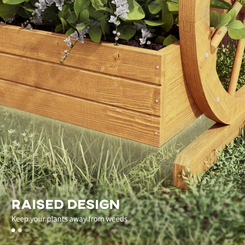 Outsunny Wooden Wagon Planter Box, 3-Tier Raised Garden Bed, for Vegetables Flowers Herbs, 24" x 24" x 22"