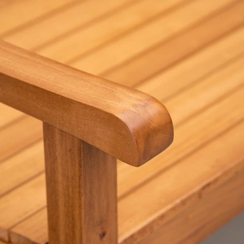 Outsunny 2-Seater Wooden Garden Bench for Yard, Lawn, Porch, Natural