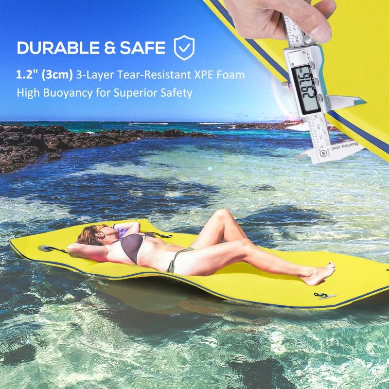 Soozier 7.5x4ft Floating Mat Floating Lily Pad Water Carpet Float Aqua Mat Water Recreation and Relaxing in Pool Beach Lake
