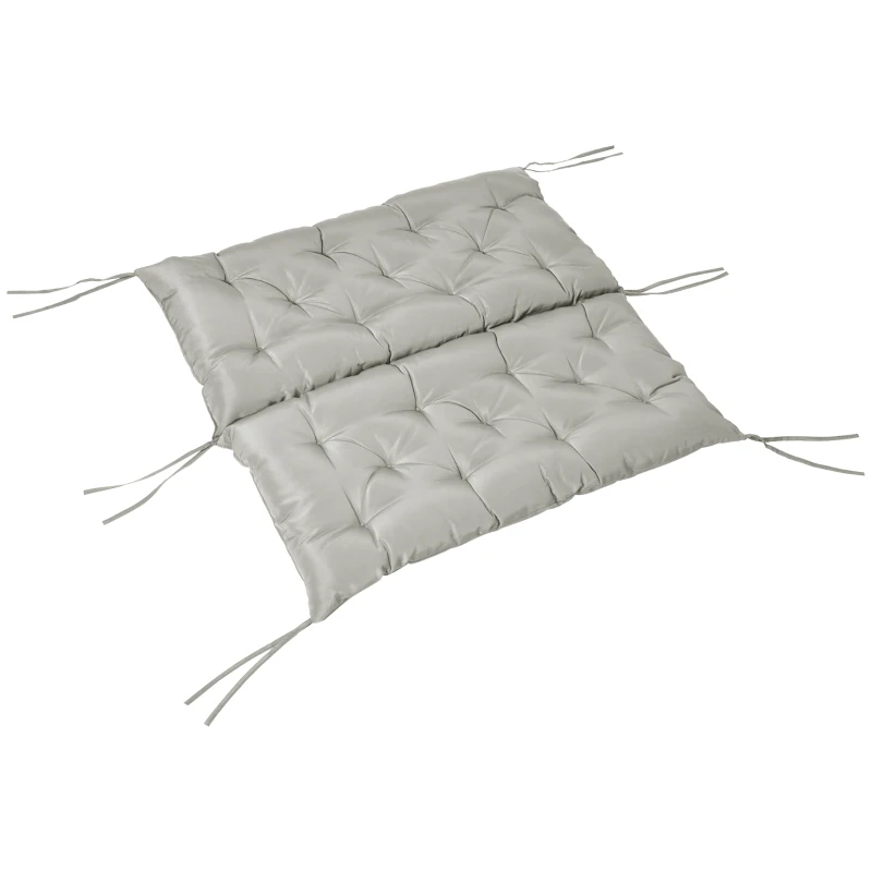 Outsunny 2-Seater Garden Bench Cushion Swing Chair Mat Replacement with Backrest, for Indoor and Outdoor, 39.4"x38.6", Grey