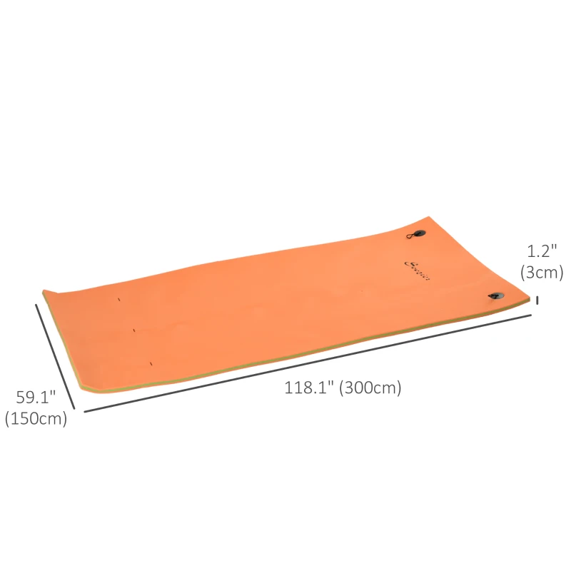 Soozier 10' x 5' Roll-Up Pool Float Pad Water Floating Mat for Lake, Ocean, Pool Playing, Relaxing & Recreation, Orange