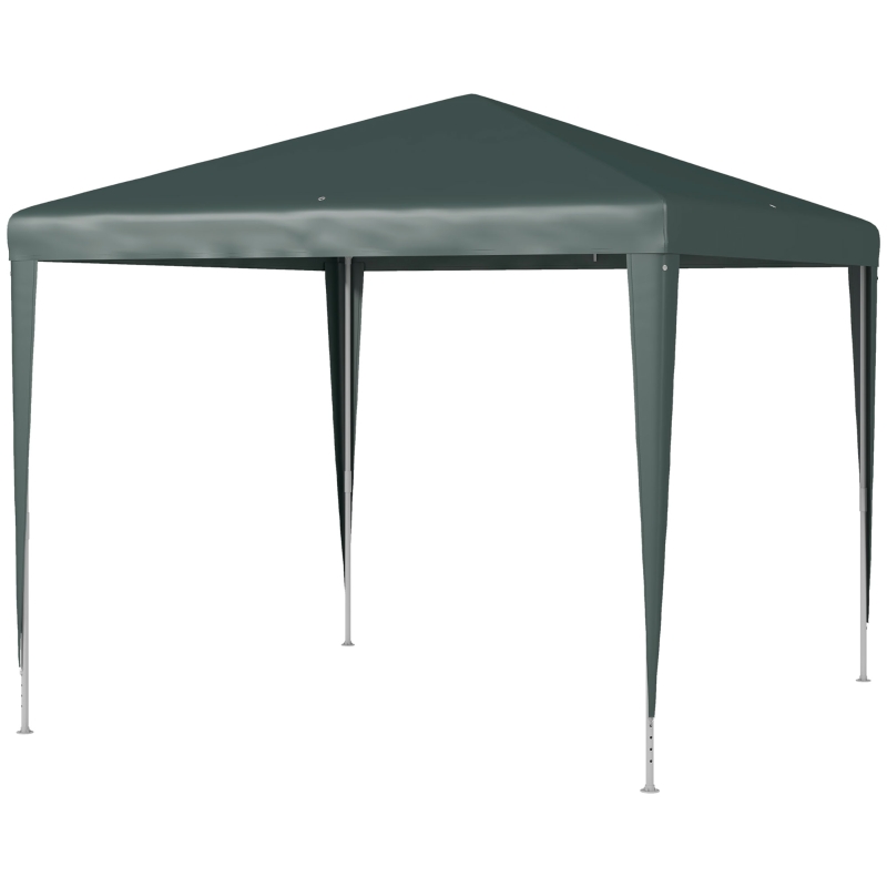 Outsunny 9' x 9' Portable Canopy Party Tent Gazebo Outdoor Sunshade for Weddings Parties with Dressed Legs, Dark Green