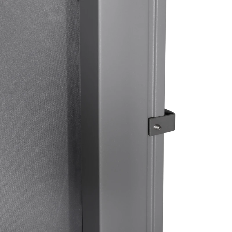 Outsunny Patio Outdoor Folding Retractable Side Awning Privacy Screen with Resistance to UV Rays & Wind, 118" x 63", Light Grey