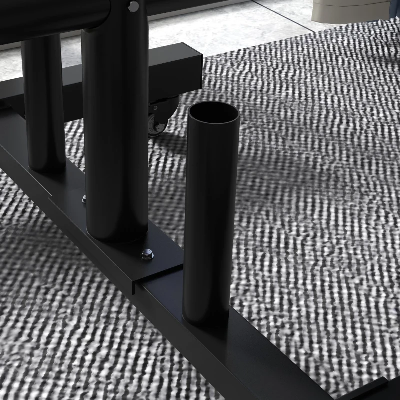 Soozier 2 Inch Weight Plate Rack, Plate Rack Holder For Olympic Weight Plates and Bars, with 4 Transport Wheels and 6 Fasten Clamps, 440 lbs. Capacity, Black