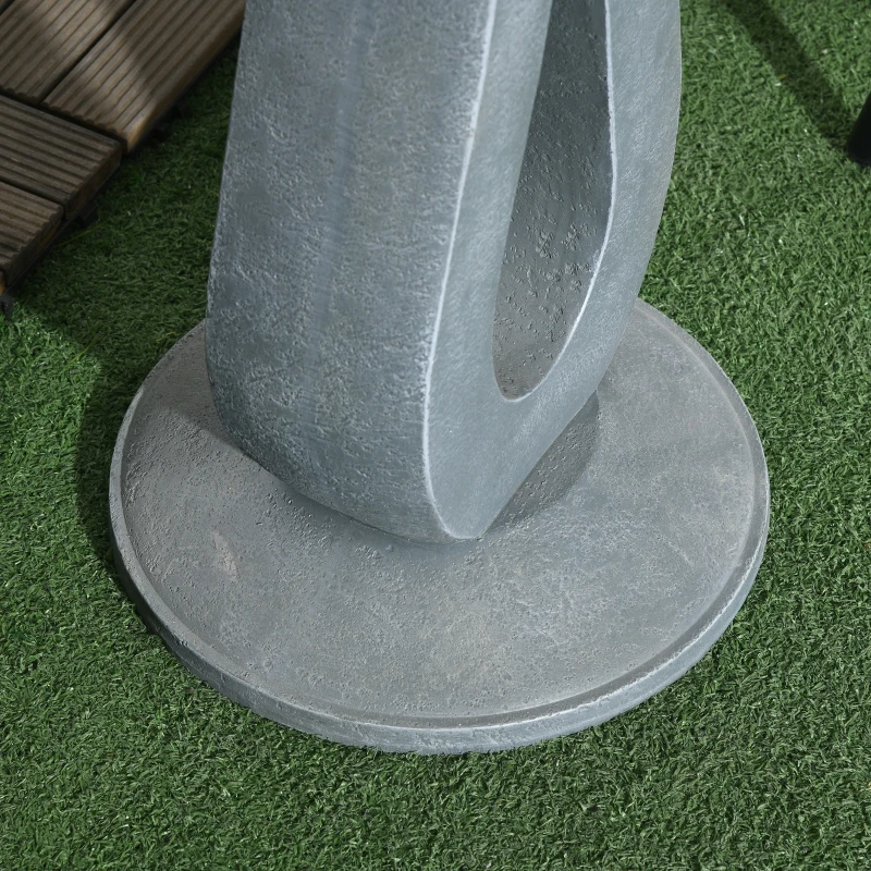 Outsunny Outdoor Resin Bird Bath, 20.1" Tall Birdbath with Stone Look, Standing Bird Feeder for Garden, Yard, Patio