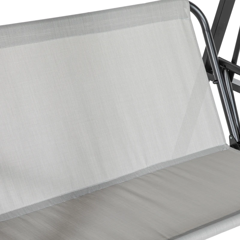 Outsunny 2-Seater Outdoor Porch Swing with Adjustable Canopy, Patio Swing Chair for Garden, Poolside, Backyard, Light Gray