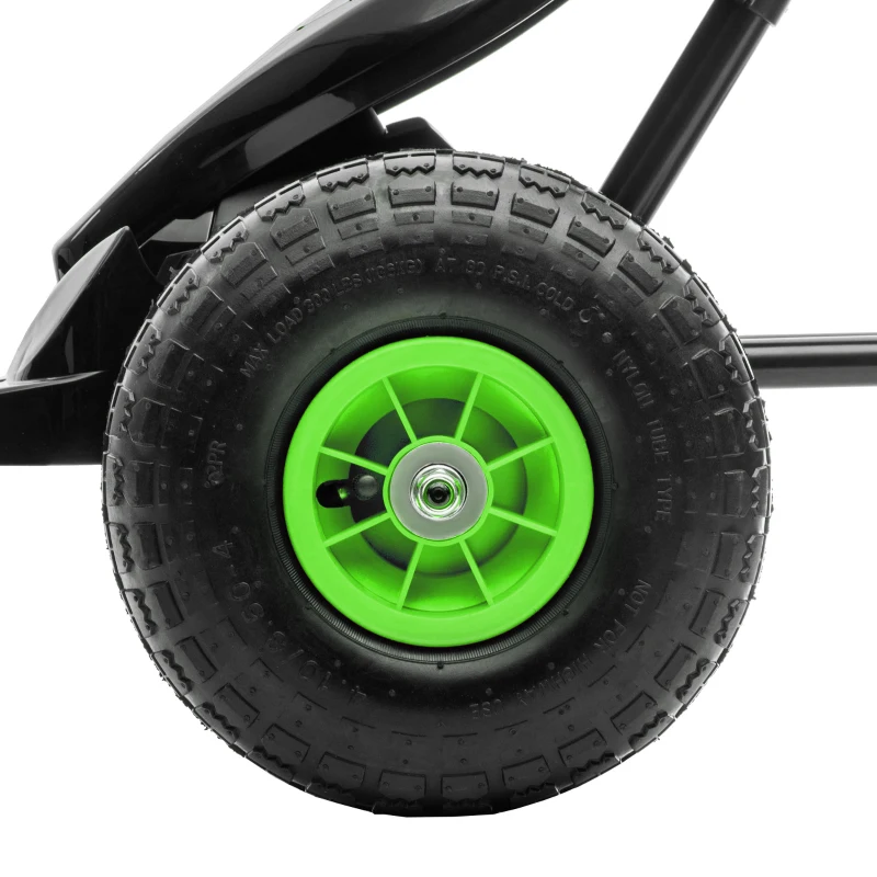 Aosom Ergonomic Pedal Go Kart Kids Ride-on Toy with Tough, Wear-Resistant Tread for Boys & Girls, Ages 5-12, Green