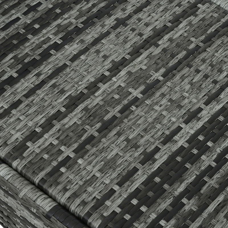 Outsunny Wicker Chaise Lounger 2 PC with Cushion Pillow Headrest Armrests and Wheels for Garden and Pool Gray