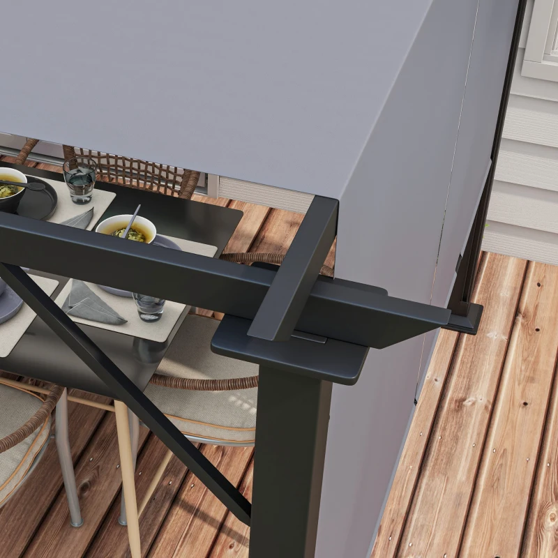 Outsunny 12' x 10' Retractable Pergola with Sun Shade Canopy, for Backyard, Garden, Patio, Deck, Gray