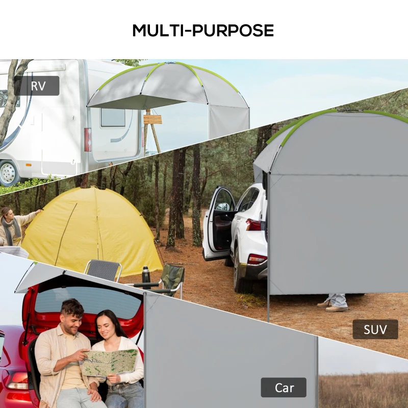 Outsunny SUV Awning Tailgate Tent, Portable Car Awning with Side Wall, for Truck, RV, Van, Trailer and Overlanding Camping