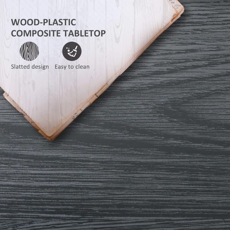 Outsunny Outdoor Patio PE Rattan Coffee Table with Storage Shelf, Wicker Side Table with Glass Top, Black