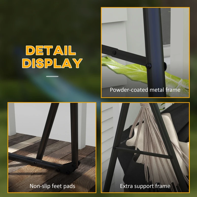 Outsunny Hammock Stand w/ Hammock, 2-in-1 Portable Hammock, Blue